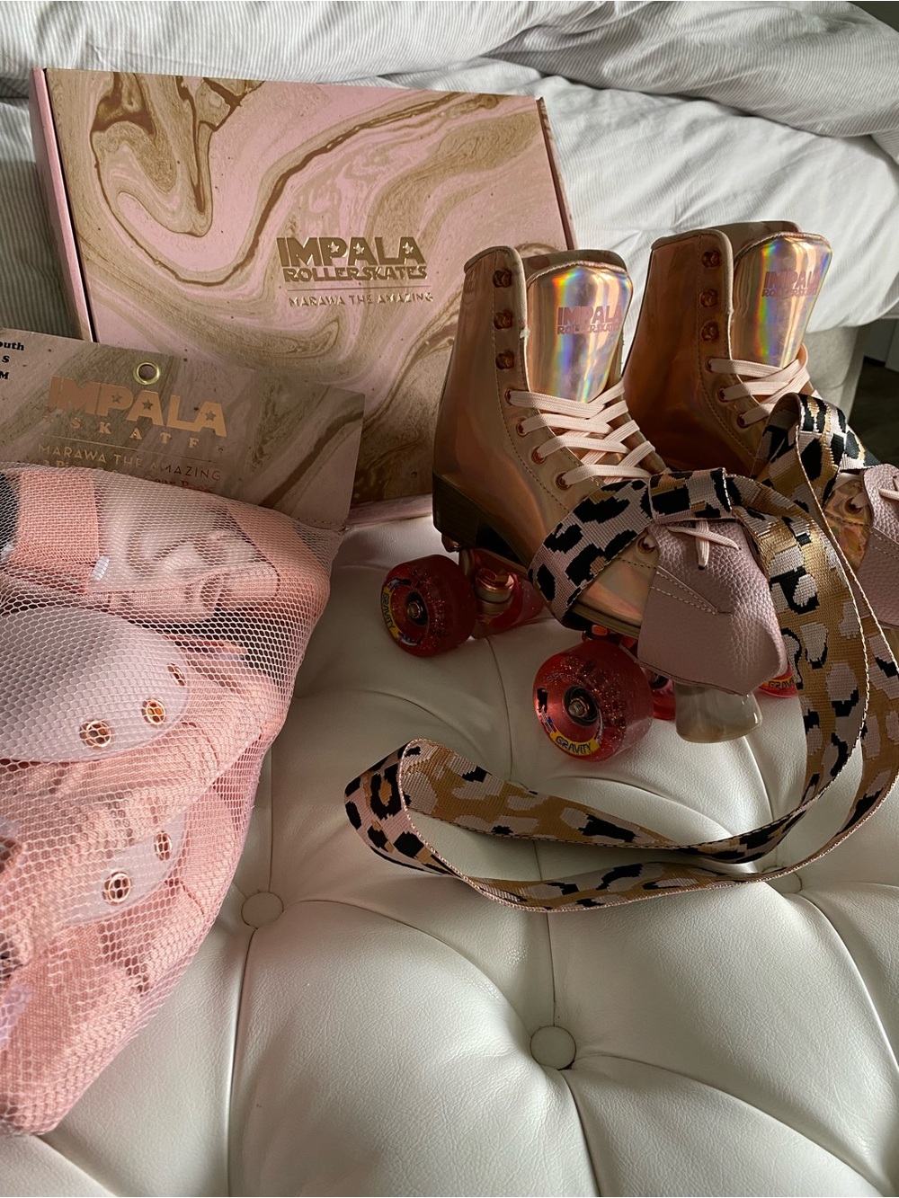 Women’s Impala Marawa Series Rose Gold Holographic Roller Skates